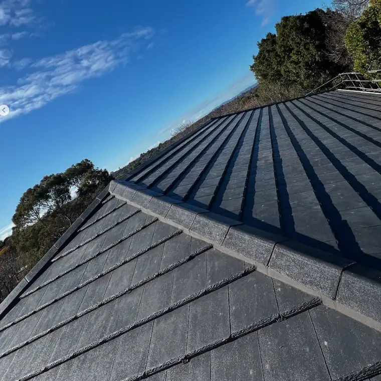 Restored charcoal tiled roof